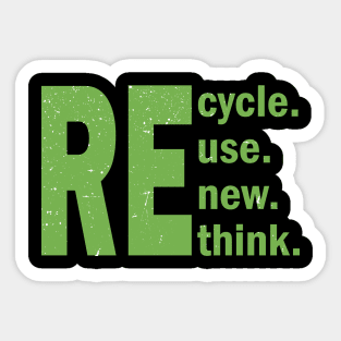 Recycle Reuse Renew Rethink Sticker